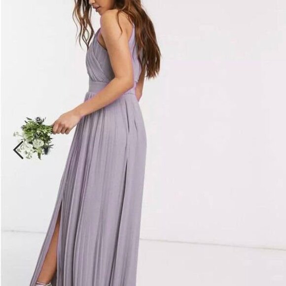 ASOS Bridesmaid Pleated Maxi Dress with Slit - TFNC - Picture 2 of 6